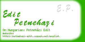 edit petnehazi business card